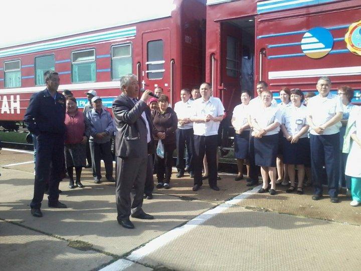 "Саламатты Қазақстан" денсаулық поезын Жарма кентінде салтанатпен қарсы алу шарасы