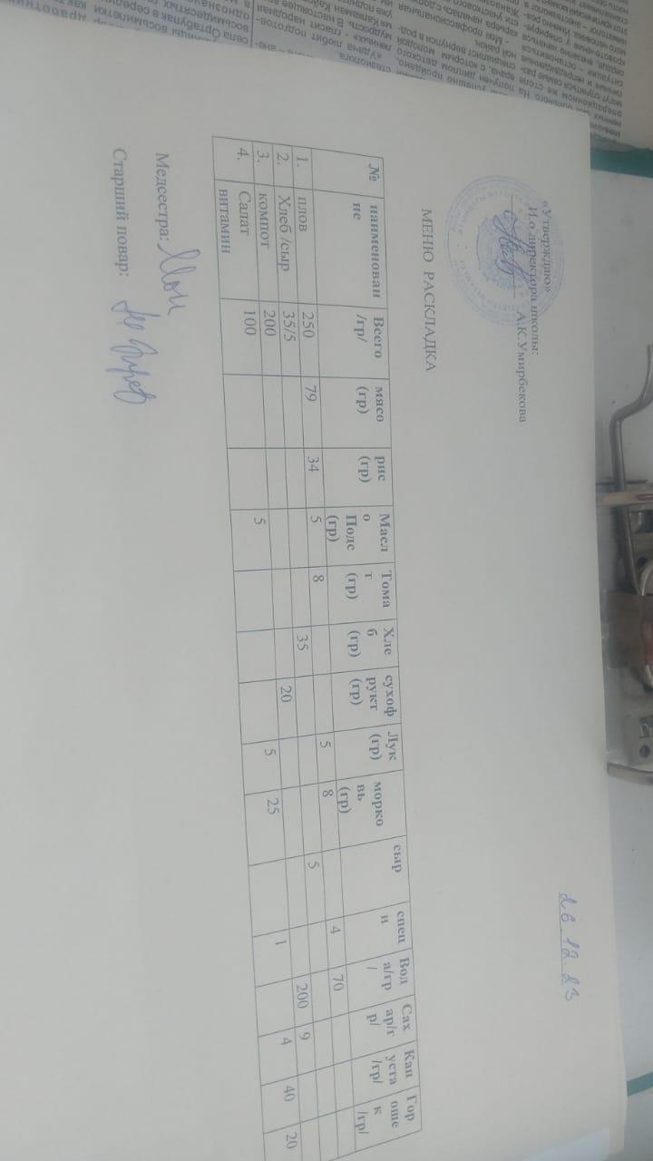 Меню на 26.12.2023 г.